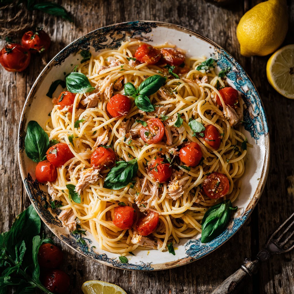 Lemon Basil Tuna Pasta