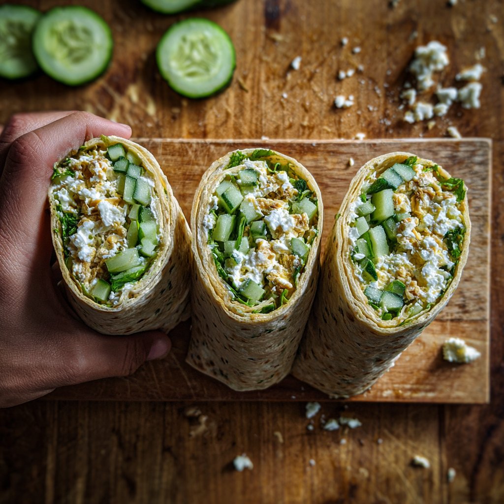 Cucumber and Feta Cheese Wraps