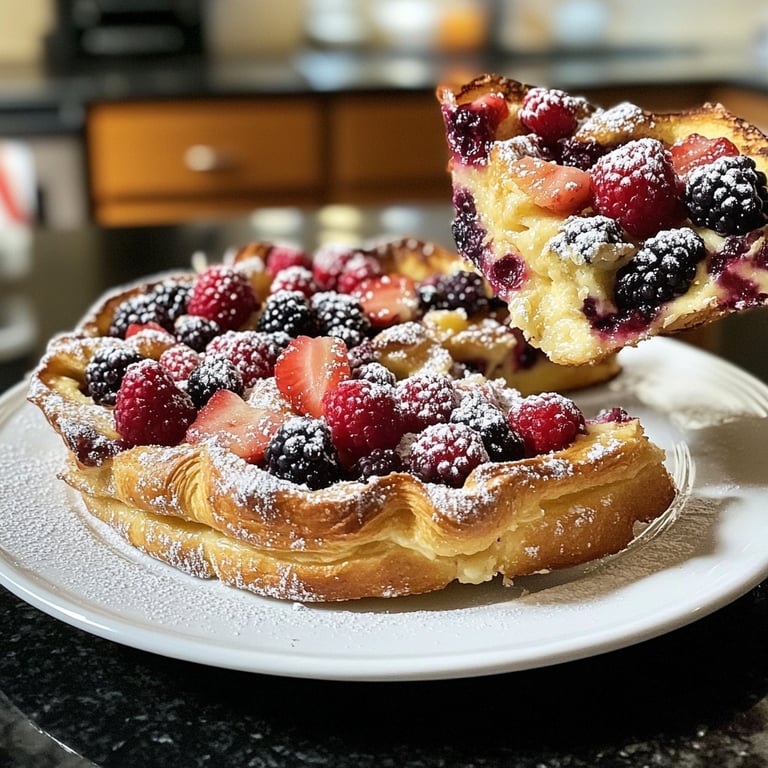 Festive Berry Croissant French Toast Bake​