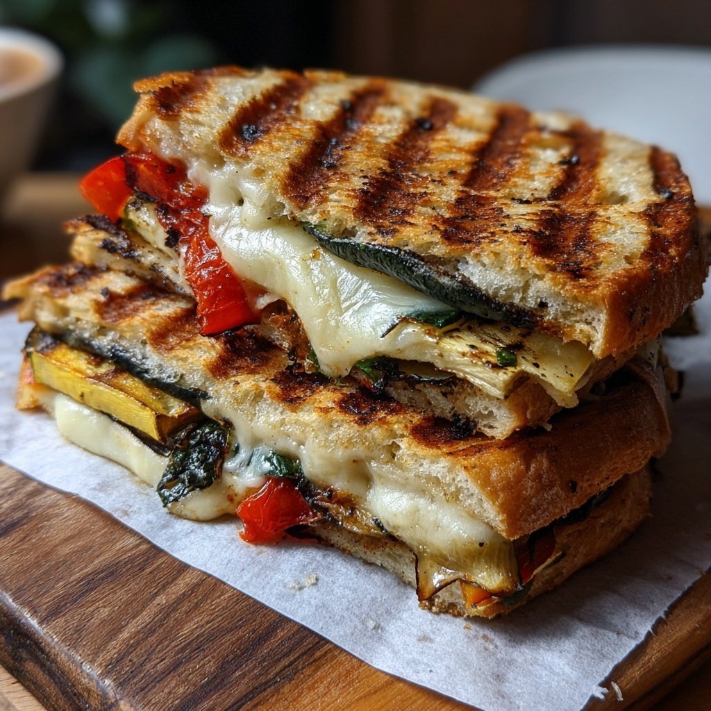 Roasted Vegetable Panini Sandwich
