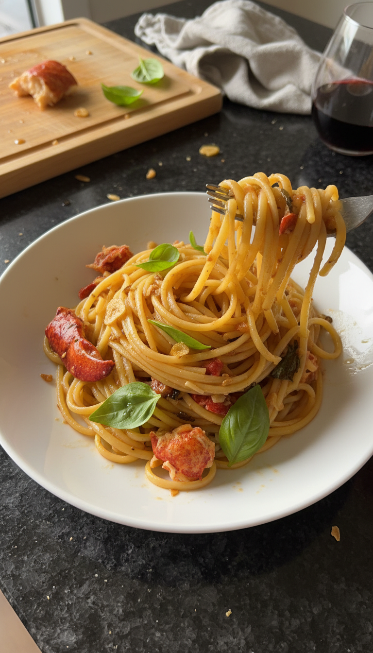 Lobster Linguine with Basil