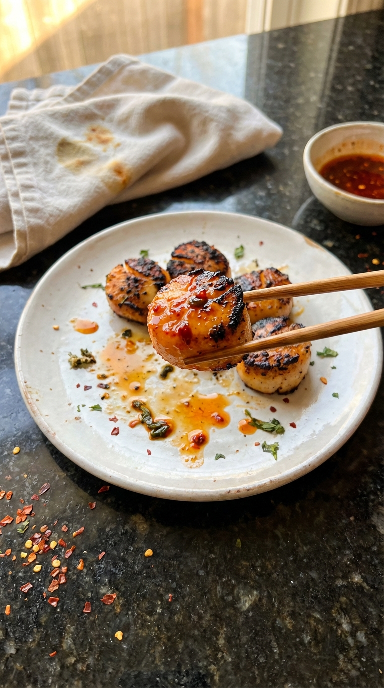 Atomic Spicy Seared Scallops