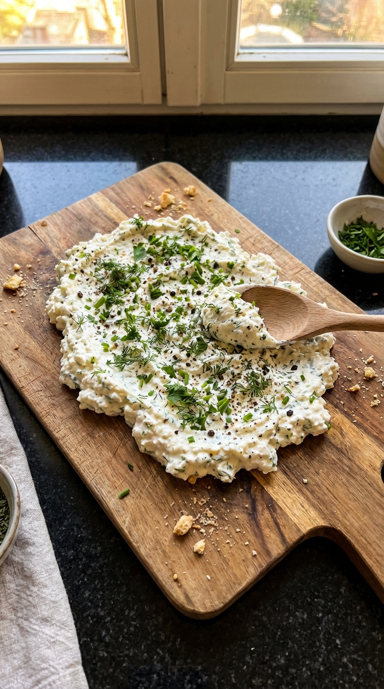 Herbed Cottage Cheese Bagel Spread