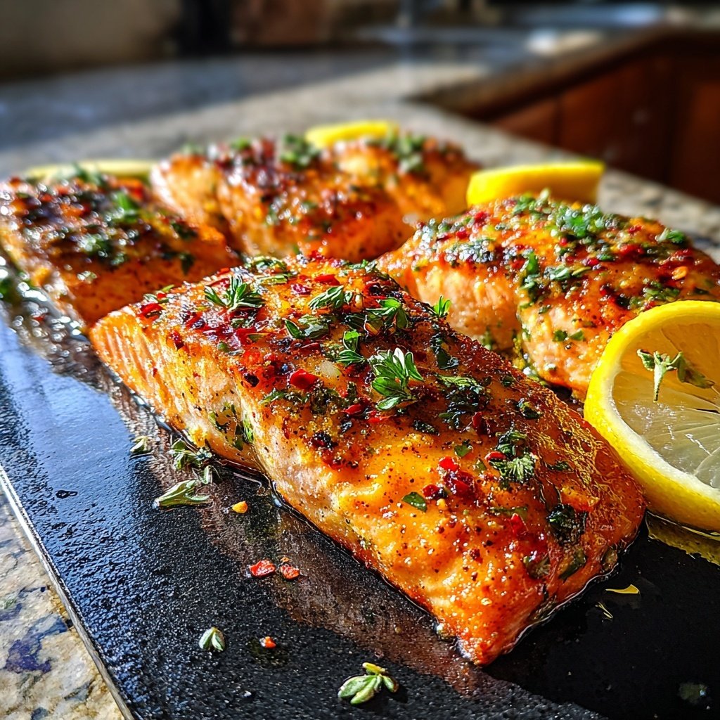 Spicy Garlic Butter Salmon