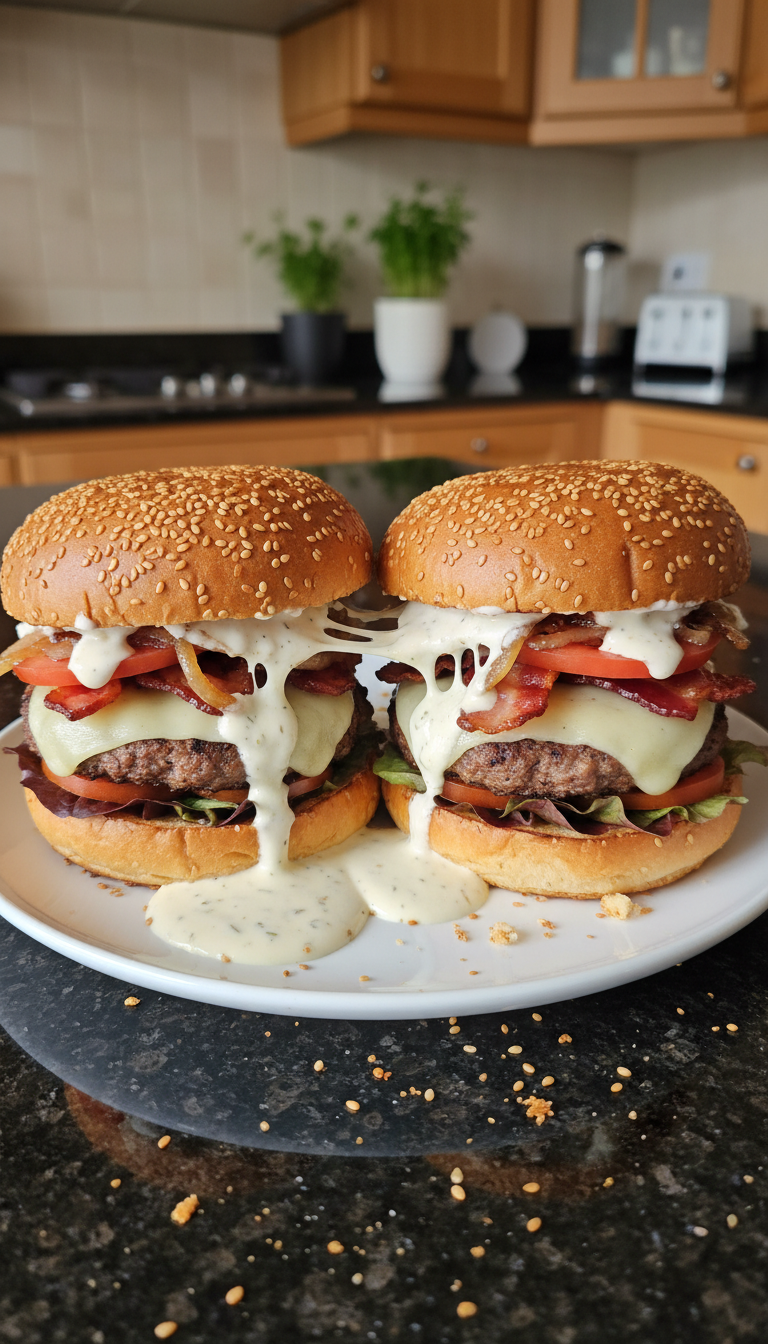 Stuffed Burgers with Gorgonzola Aioli