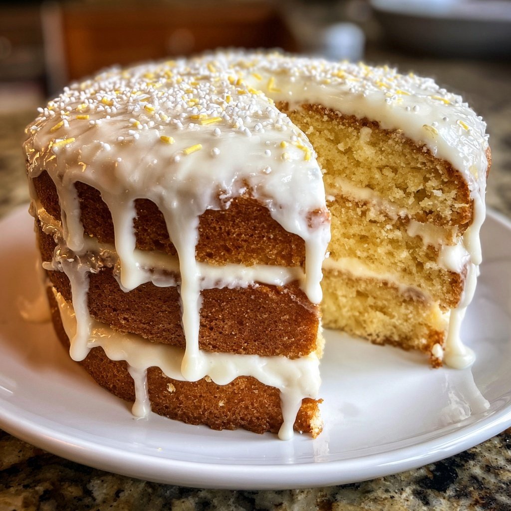 White Chocolate Vanilla Drip Cake