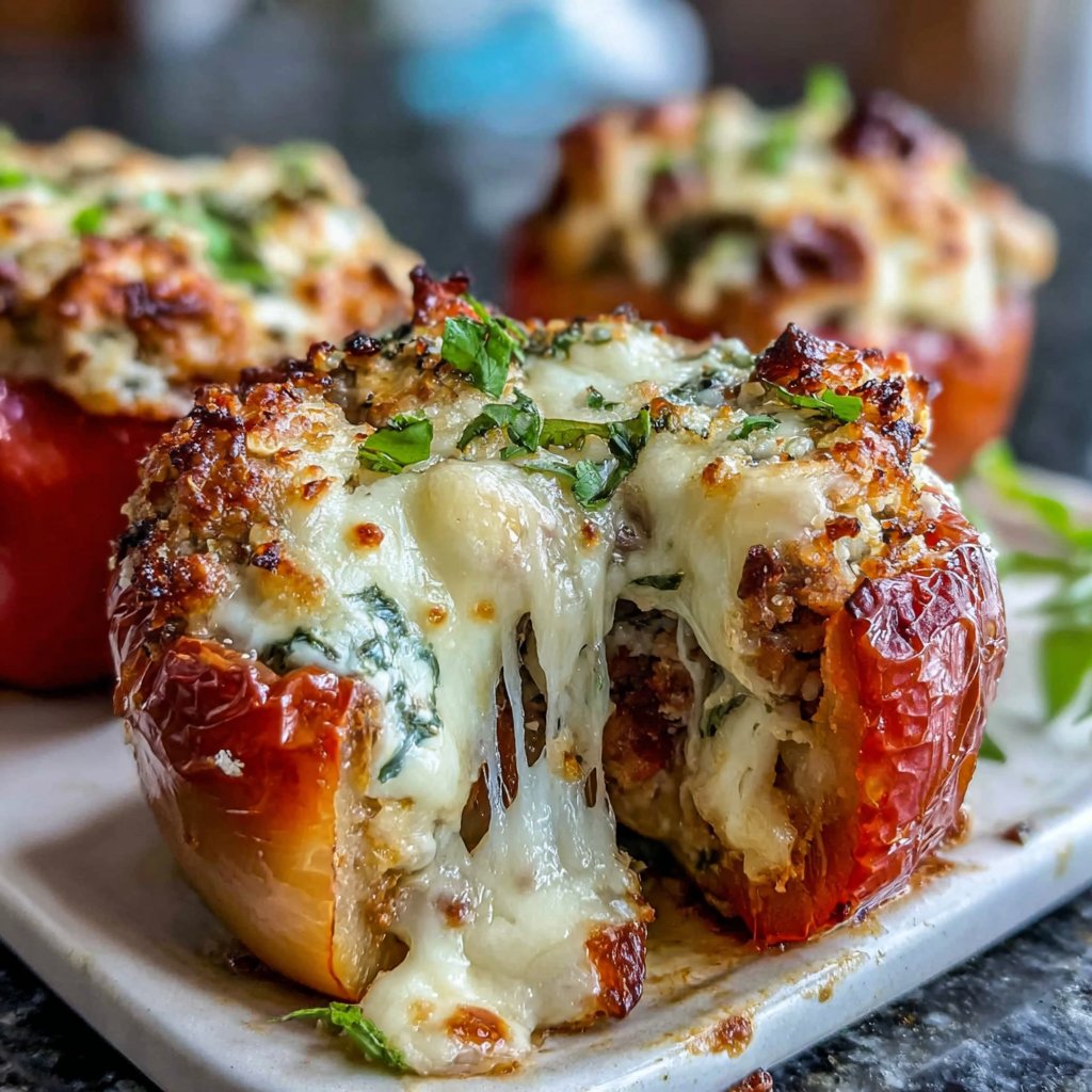 Turkey and Spinach Stuffed Peppers