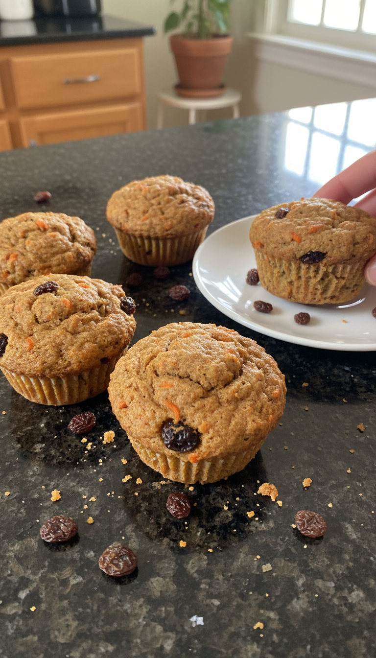 Vegan Carrot Raisin Muffins