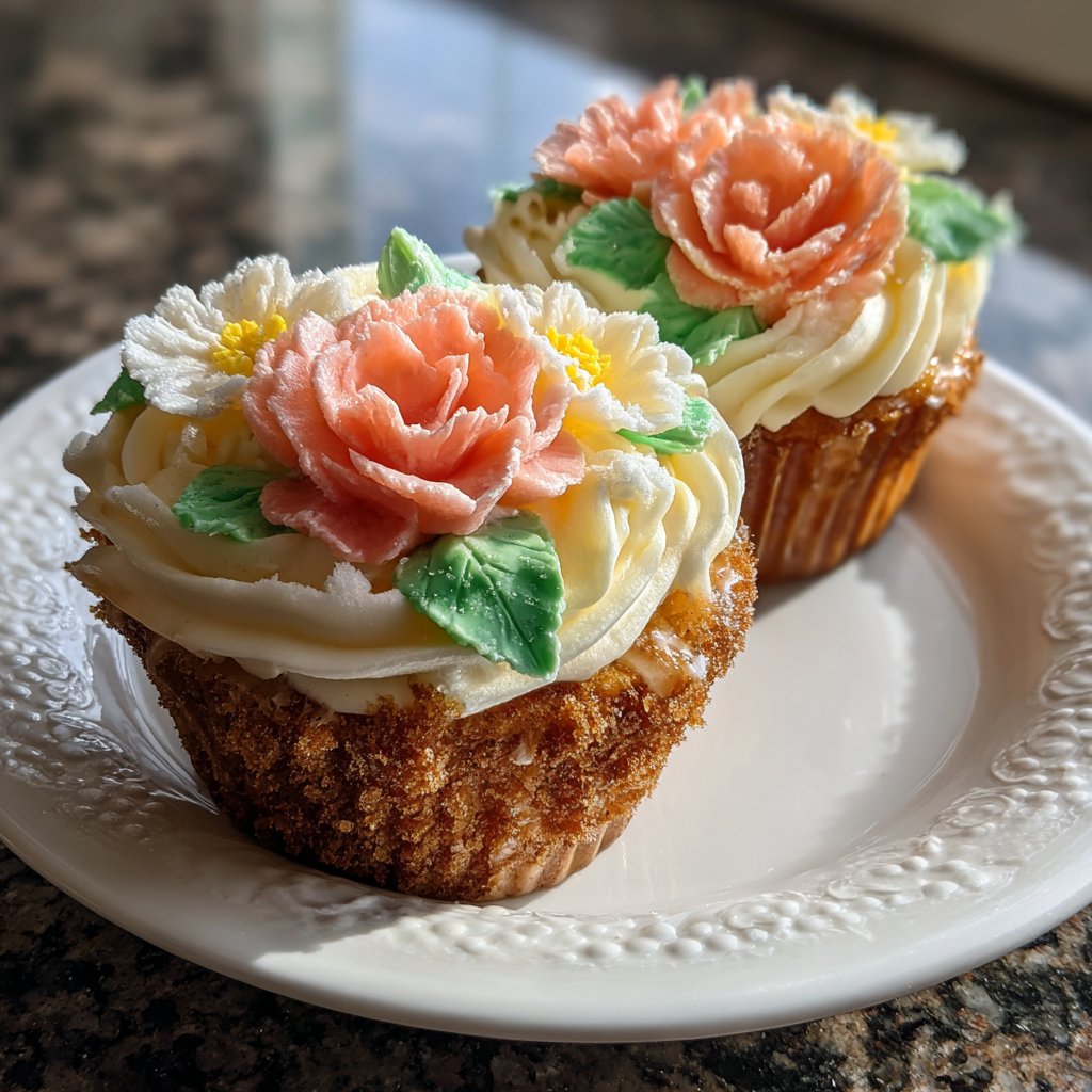 Charming Melon Flower Cupcakes